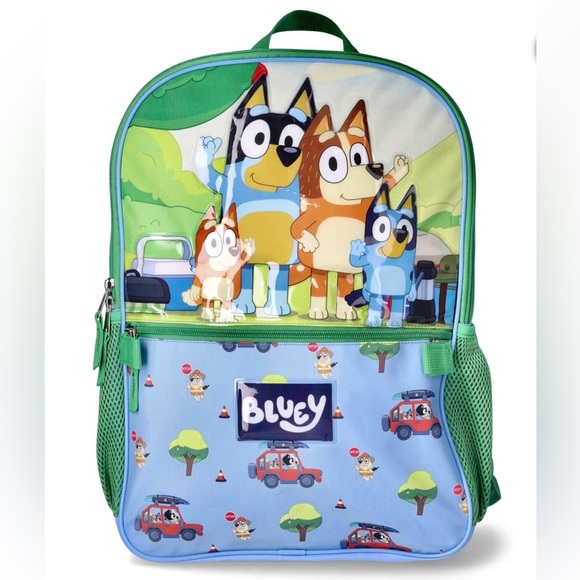 Bluey 17” Backpack w/ Lunch Bag 2-Piece Set Family Trip Theme NWT - Picture 5 of 16